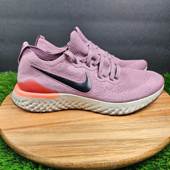 Nike Epic React Flyknit 2 Shoes Womens 10 Plum Dust Athletic Running Sneakers - Picture 1 of 13